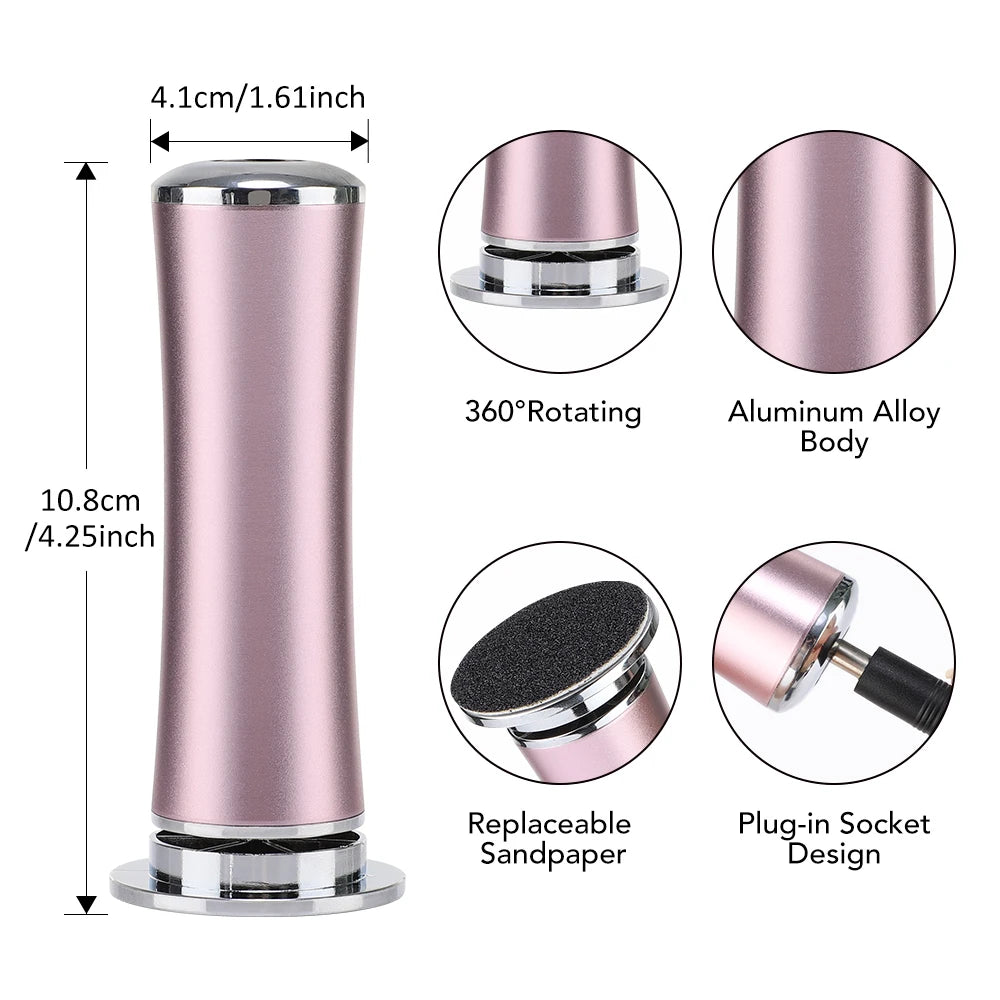 Electric Dead Skin Remover Feet Pedicure Machine with 60Pcs Replaceable Sandpaper Foot Grinding Trimmer Foot Care Tool Scrubber