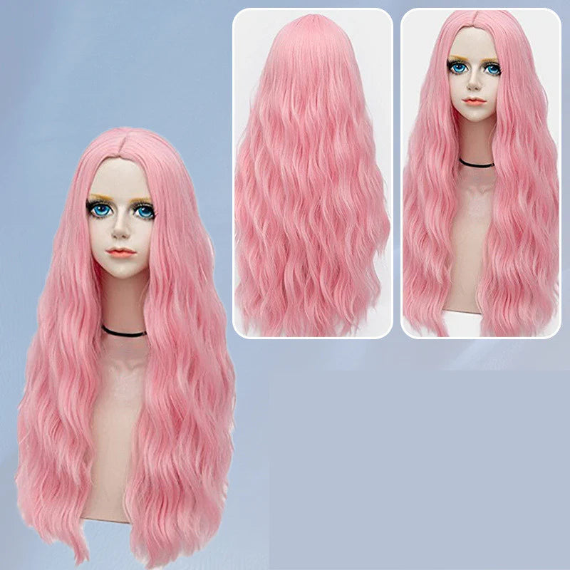 Two-Tone Synthetic Hairpiece with Center Part Full Coverage