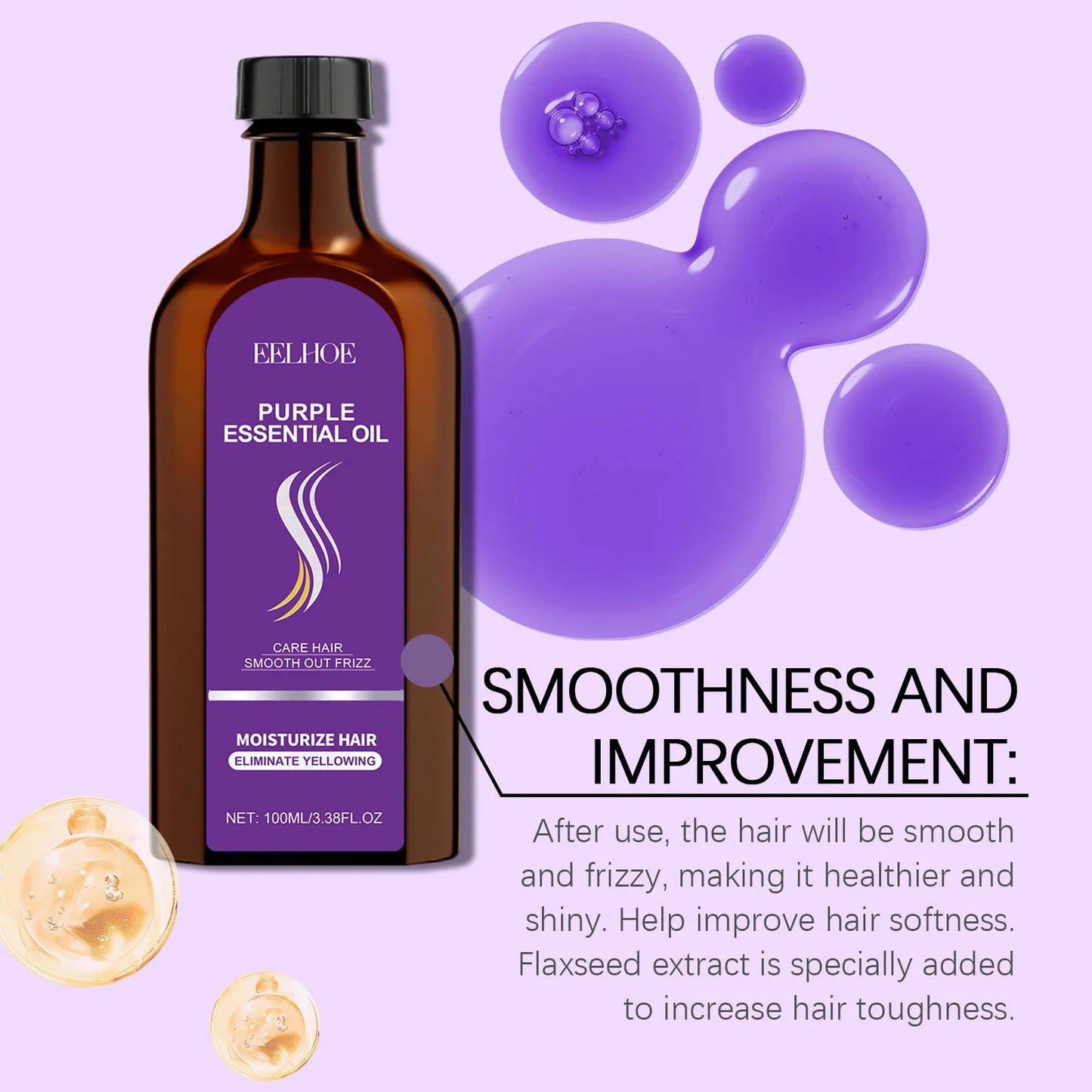 Purple Hair Care Series Conditioner Nourish Scalp Massage Improve Luster Keratin Hair Care Smooth Moisturizing Hair Care