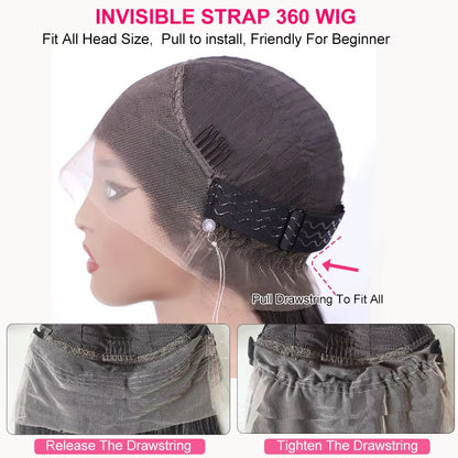 250 Density Deep Wave 360 Lace Front Human Hair Wig Water Wave Colored Lace Frontal Wig Chocolate Brown Glueless Wig Human Hair