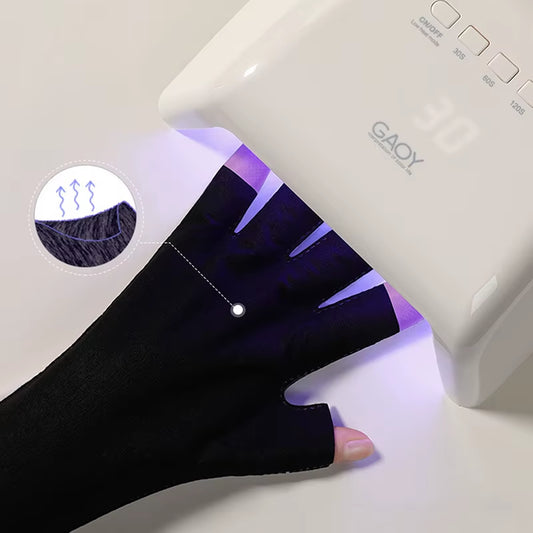 Nail Art Glove UV Protection Glove anti UV Radiation Protection Gloves Protecter for Nail Art Gel UV LED Lamp Tool