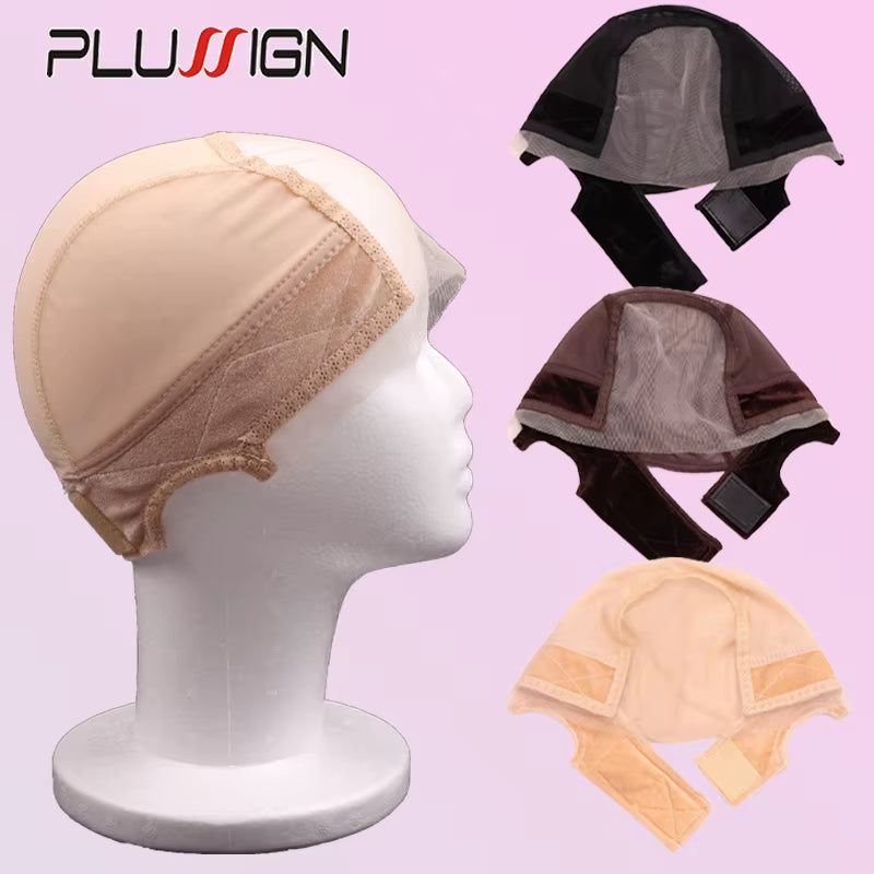 4*5 Transparent Swiss Lace Wig Grip Cap Non Slip U Part Ventilating Wig Cap for Making Wigs New Wig Making Cap 1/3Pcs