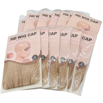 HD Thin Wig Cap 24 Pieces - Transparent and Invisible - Sheer Wig Cap for HD Wigs - Wig Accessories