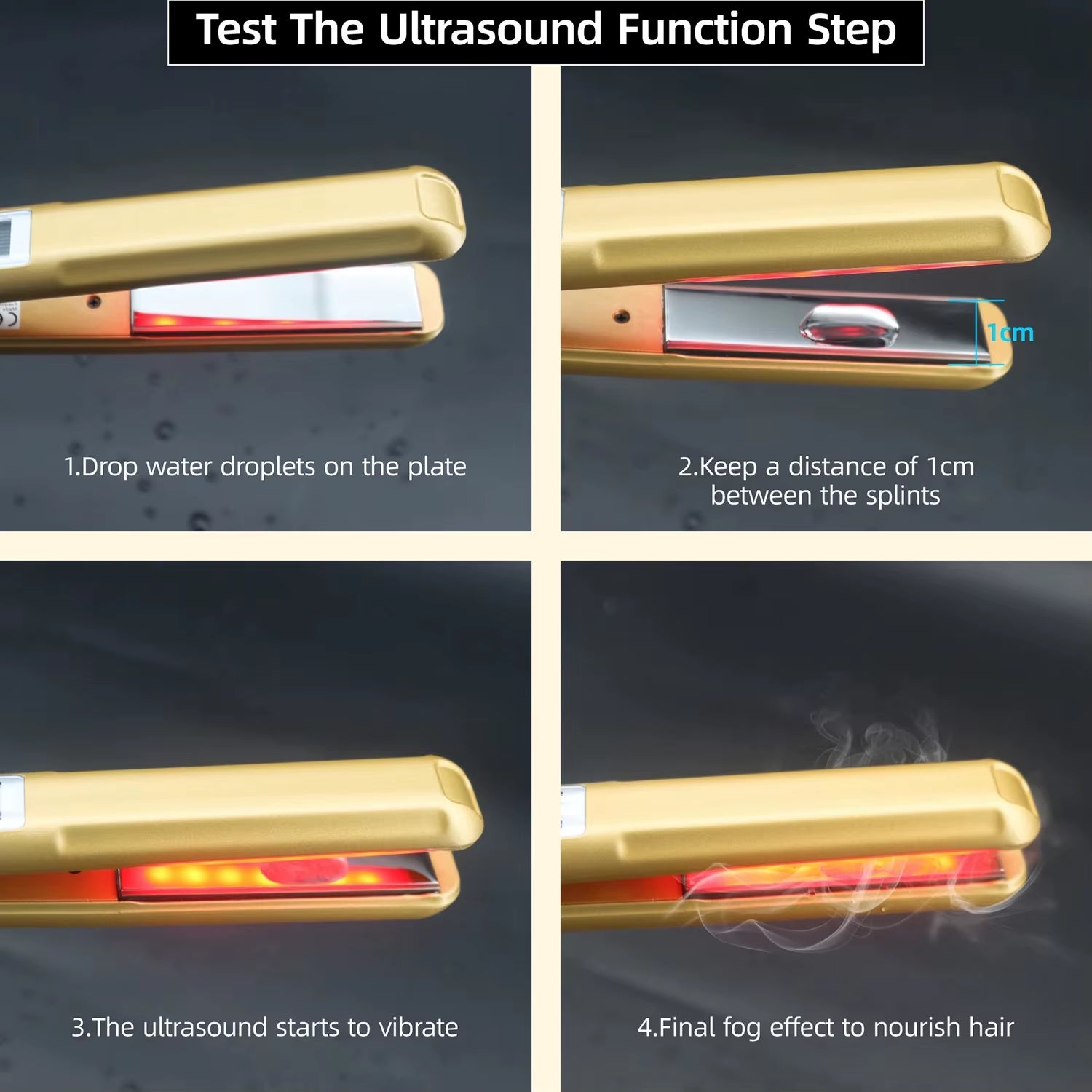 Cold Hair Care Ultrasonic Infrared Hair Straightener Professional Flat Iron Hair Treament Styler Therapy Conditioning Tools