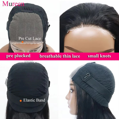 250 Density Wear and Go Glueless Wigs Human Hair Pre Plucked Body Wave Lace Front Wigs for Women 4X4 Pre Cut Lace Closure Wig