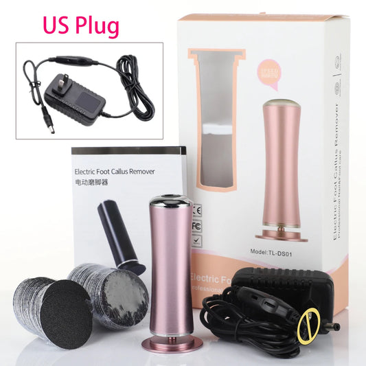 Electric Dead Skin Remover Feet Pedicure Machine with 60Pcs Replaceable Sandpaper Foot Grinding Trimmer Foot Care Tool Scrubber