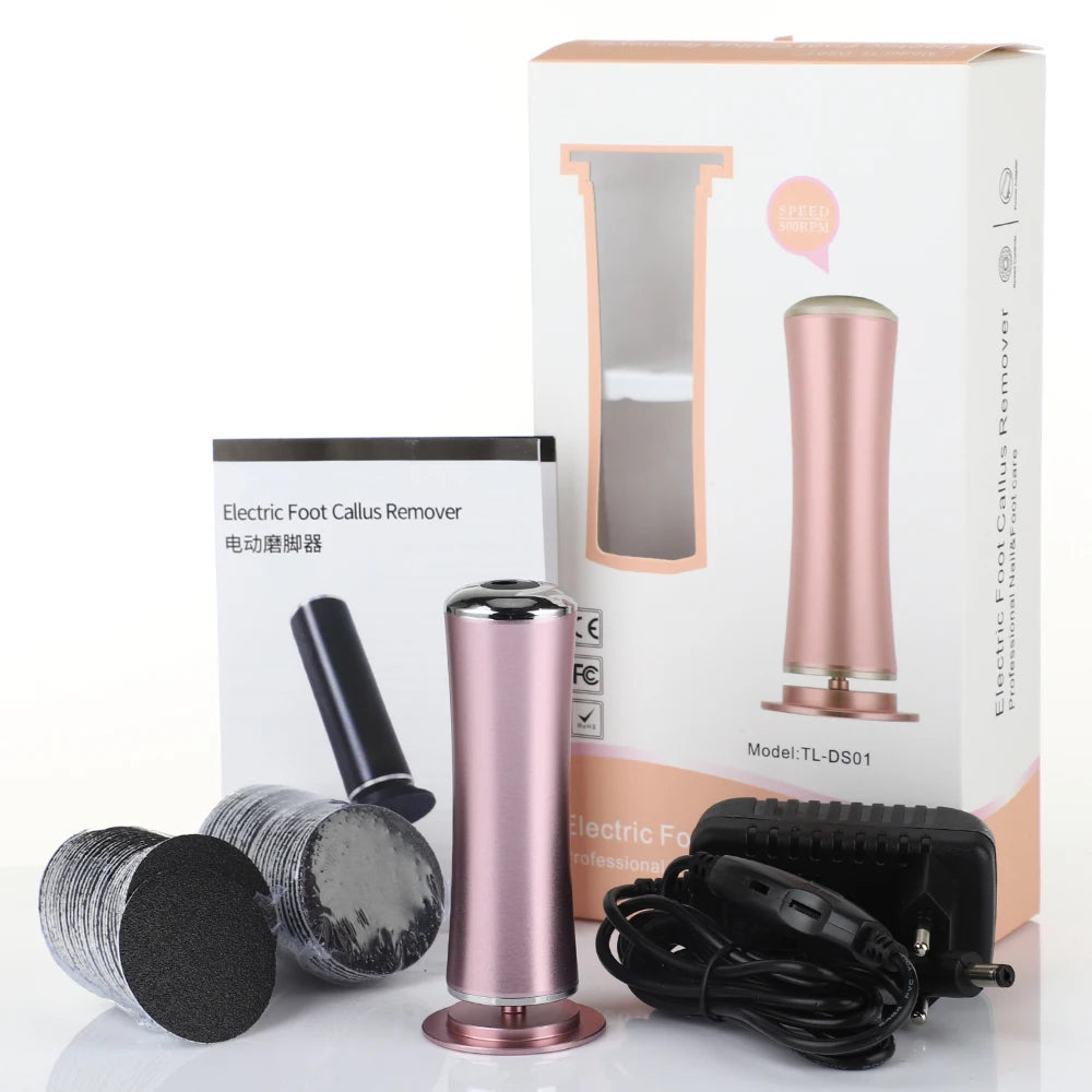Electric Dead Skin Remover Feet Pedicure Machine with 60Pcs Replaceable Sandpaper Foot Grinding Trimmer Foot Care Tool Scrubber