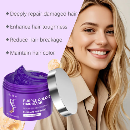 Purple Hair Care Series Conditioner Nourish Scalp Massage Improve Luster Keratin Hair Care Smooth Moisturizing Hair Care
