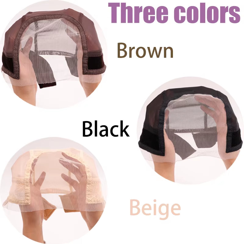 4*5 Transparent Swiss Lace Wig Grip Cap Non Slip U Part Ventilating Wig Cap for Making Wigs New Wig Making Cap 1/3Pcs