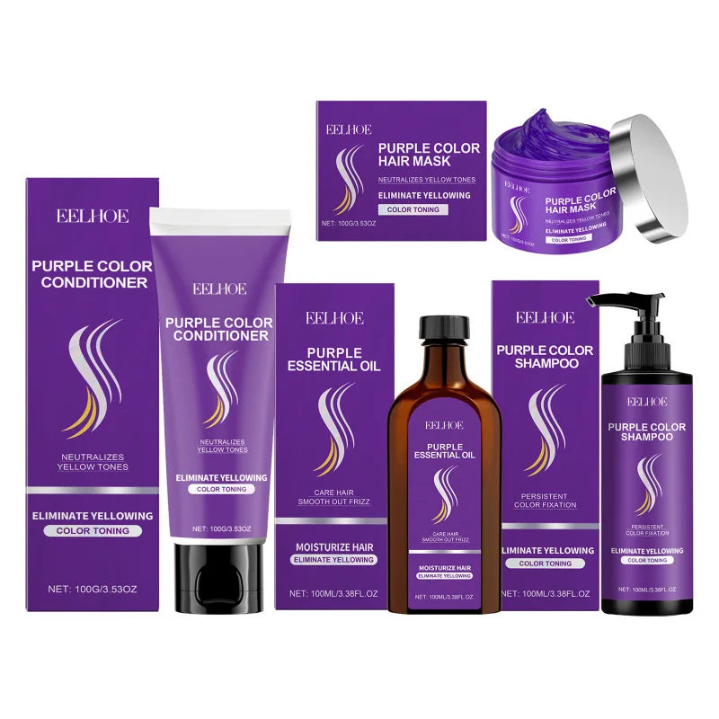 Purple Hair Care Series Conditioner Nourish Scalp Massage Improve Luster Keratin Hair Care Smooth Moisturizing Hair Care