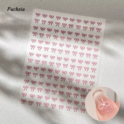 3D White Bowknot Flower Nail Art Sticker Ultra-Thin Self-Adhesive Slider Summer Nail Art Decal Decoration DIY Manicure Accesorie