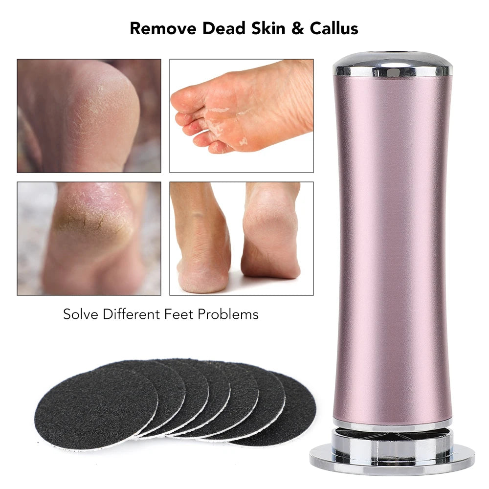 Electric Dead Skin Remover Feet Pedicure Machine with 60Pcs Replaceable Sandpaper Foot Grinding Trimmer Foot Care Tool Scrubber