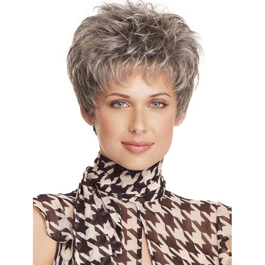 Mature Woman Heat-Resistant Synthetic Flower Mesh Hairpiece