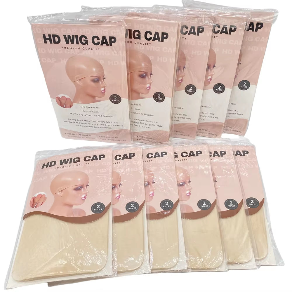 HD Thin Wig Cap 24 Pieces - Transparent and Invisible - Sheer Wig Cap for HD Wigs - Wig Accessories