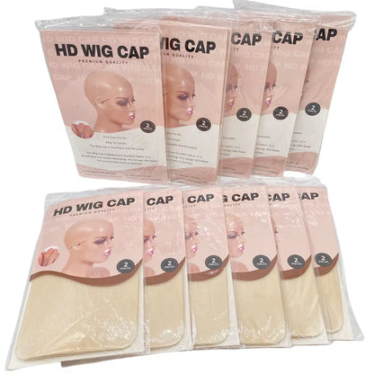 HD Thin Wig Cap 24 Pieces - Transparent and Invisible - Sheer Wig Cap for HD Wigs - Wig Accessories