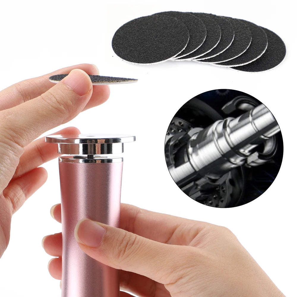 Electric Dead Skin Remover Feet Pedicure Machine with 60Pcs Replaceable Sandpaper Foot Grinding Trimmer Foot Care Tool Scrubber