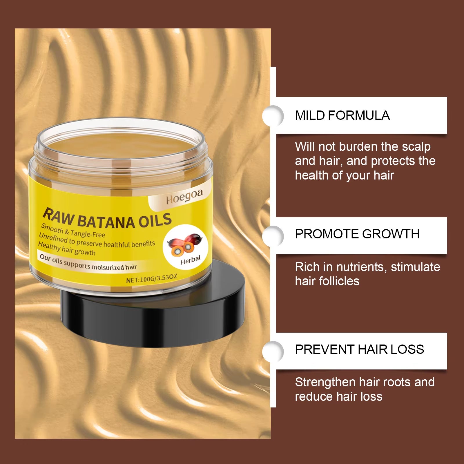 Batana Hair Moisturizing Mask Improving Growth Nutritious Root Scalp Treatment Oil-Control Repairing Damage Ginger Hair Care Oil