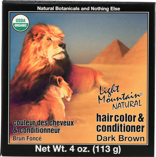 LIGHT MOUNTAIN: Natural Hair Color and Conditioner Dark Brown, 4 oz