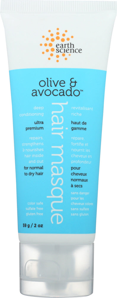 EARTH SCIENCE: Olive and Avocado Hair Masque, 2 oz