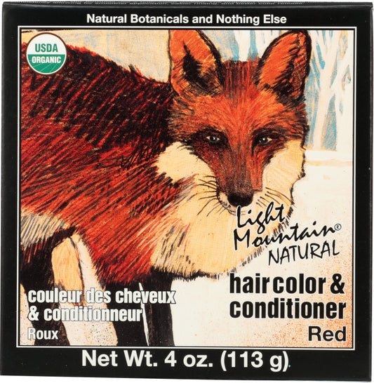 LIGHT MOUNTAIN: Organic Natural Hair Color & Conditioner Red, 4 Oz