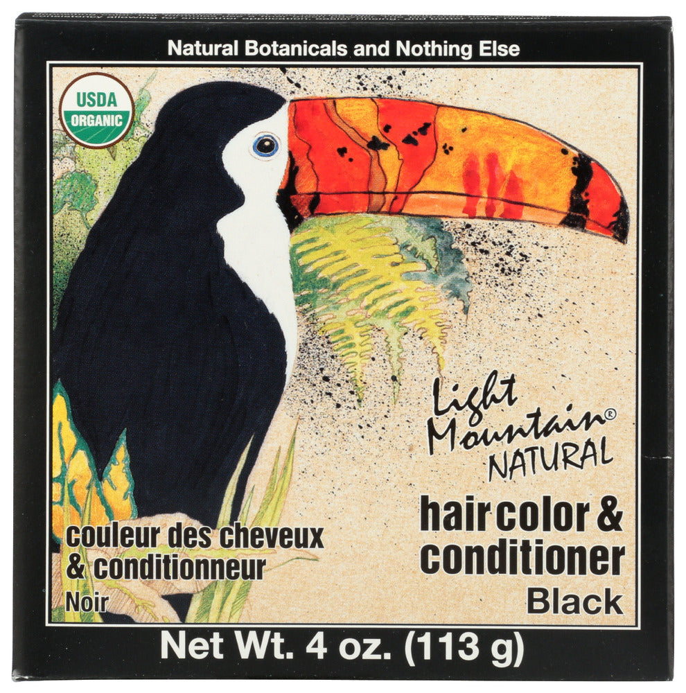 LIGHT MOUNTAIN: Natural Hair Color & Conditioner Black, 4 oz