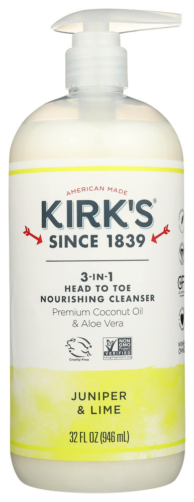 KIRKS: Wash 3 In 1 Juniper Lime, 32 oz