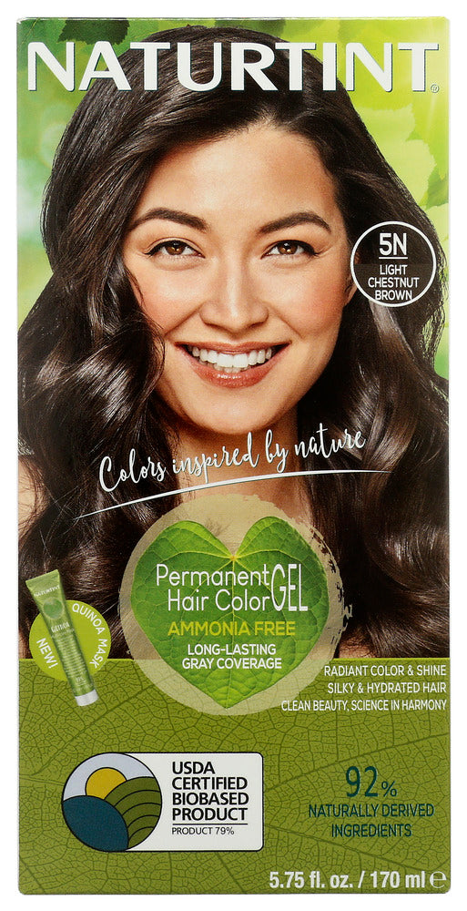 NATURTINT: Permanent Hair Color 5N Light Chestnut Brown, 5.28 oz