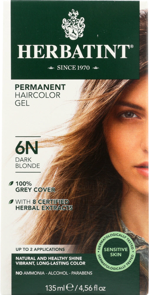 HERBATINT: Permanent Hair Colour Gel 6N Dark Blonde, 4.56 oz