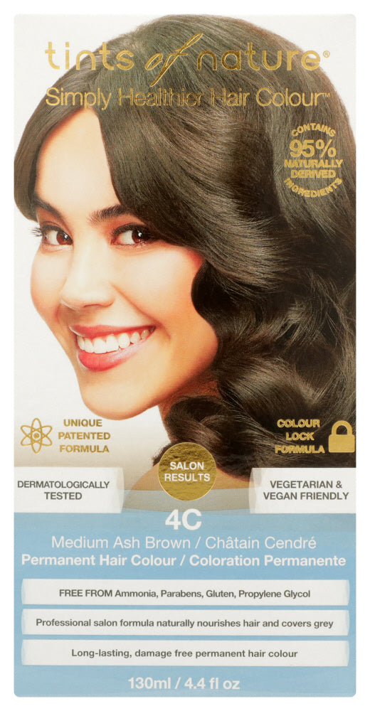 TINTS OF NATURE: COLOUR HAIR 4C MED ASH BR (4.400 FO)