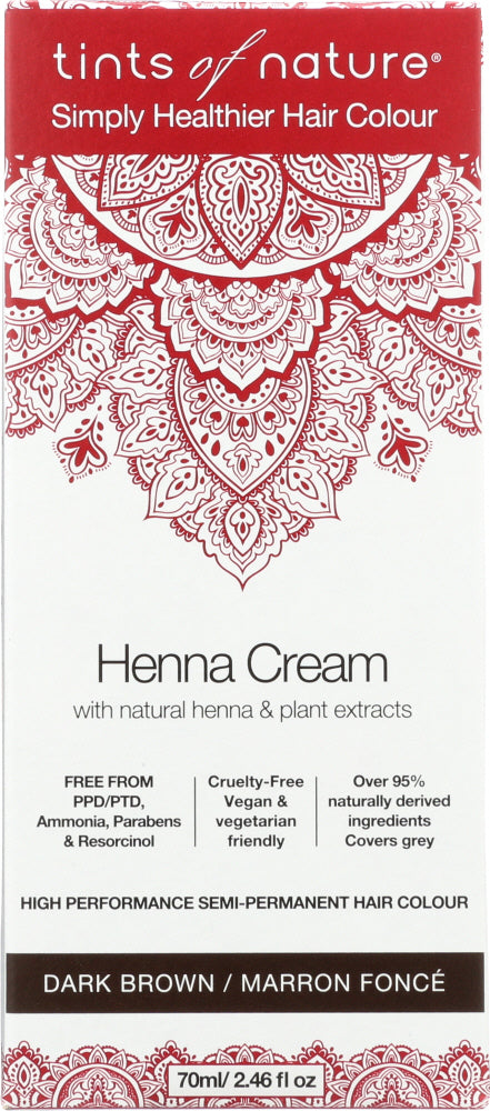 TINTS OF NATURE: COLOUR HAIR HENA CRM DK BROWN (2.460 FO)