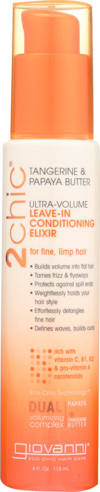 GIOVANNI COSMETICS: 2Chic Ultra Volume Leave In Conditioning & Styling Elixir, 4 oz