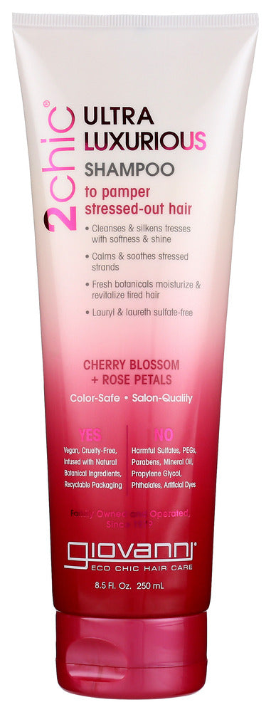 GIOVANNI COSMETICS: 2Chic Ultra-Luxurious Shampoo Cherry Blossoms & Rose Petals, 8.5 oz