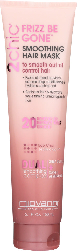 GIOVANNI COSMETICS: 2Chic Frizz Be Gone Smoothing Hair Mask Shea Butter & Sweet Almond Oil, 5.1 oz