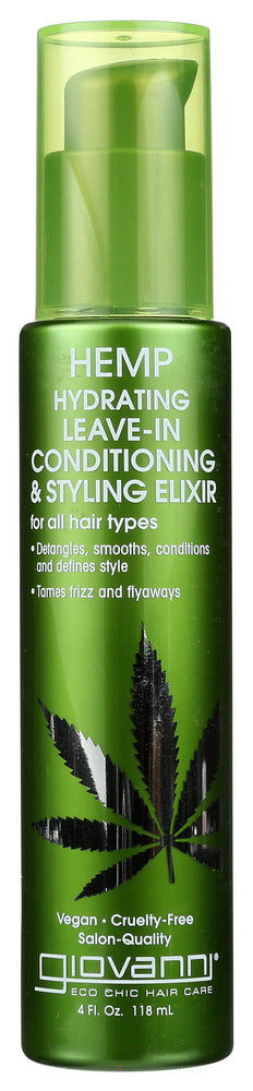 GIOVANNI COSMETICS: Hemp Hydrating Leave In Conditioning And Styling Elixir, 4 oz