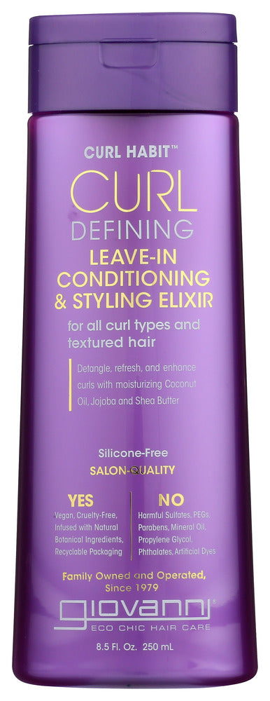 GIOVANNI COSMETICS: Curl Habit Curl Defining Leave In Conditioner, 8.5 fo