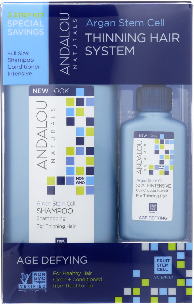 ANDALOU NATURALS: Argan Stem Cells Thinning Hair System Age Defying, 1 Kit